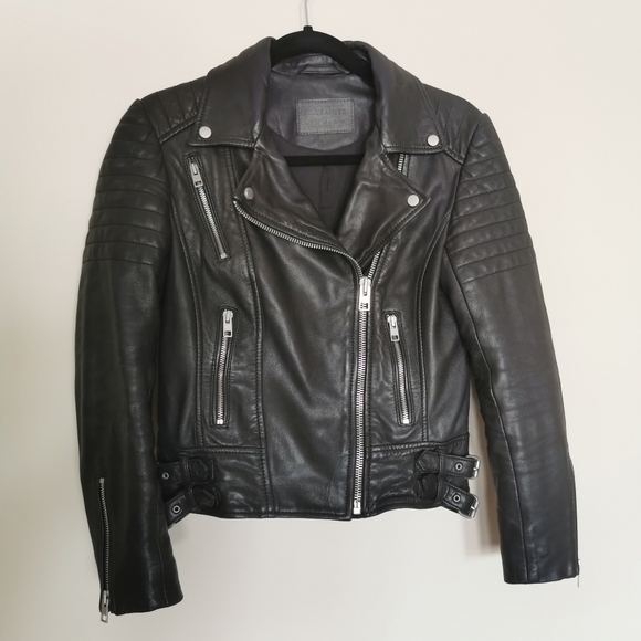 All Saints Papin Leather Jacket - Picture 7 of 16